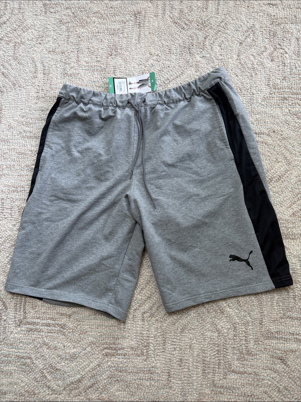 Puma Gray Athletic Shorts with Black Side Panels